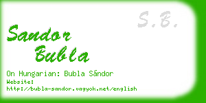 sandor bubla business card