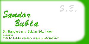 sandor bubla business card